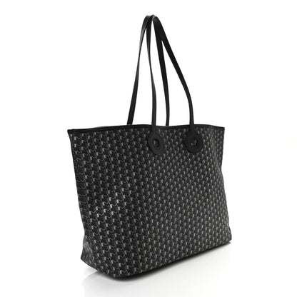 Moynat Grained Calfskin Canvas 1920 Oh! Tote Ruban GM Carbon Silver 3 of 10