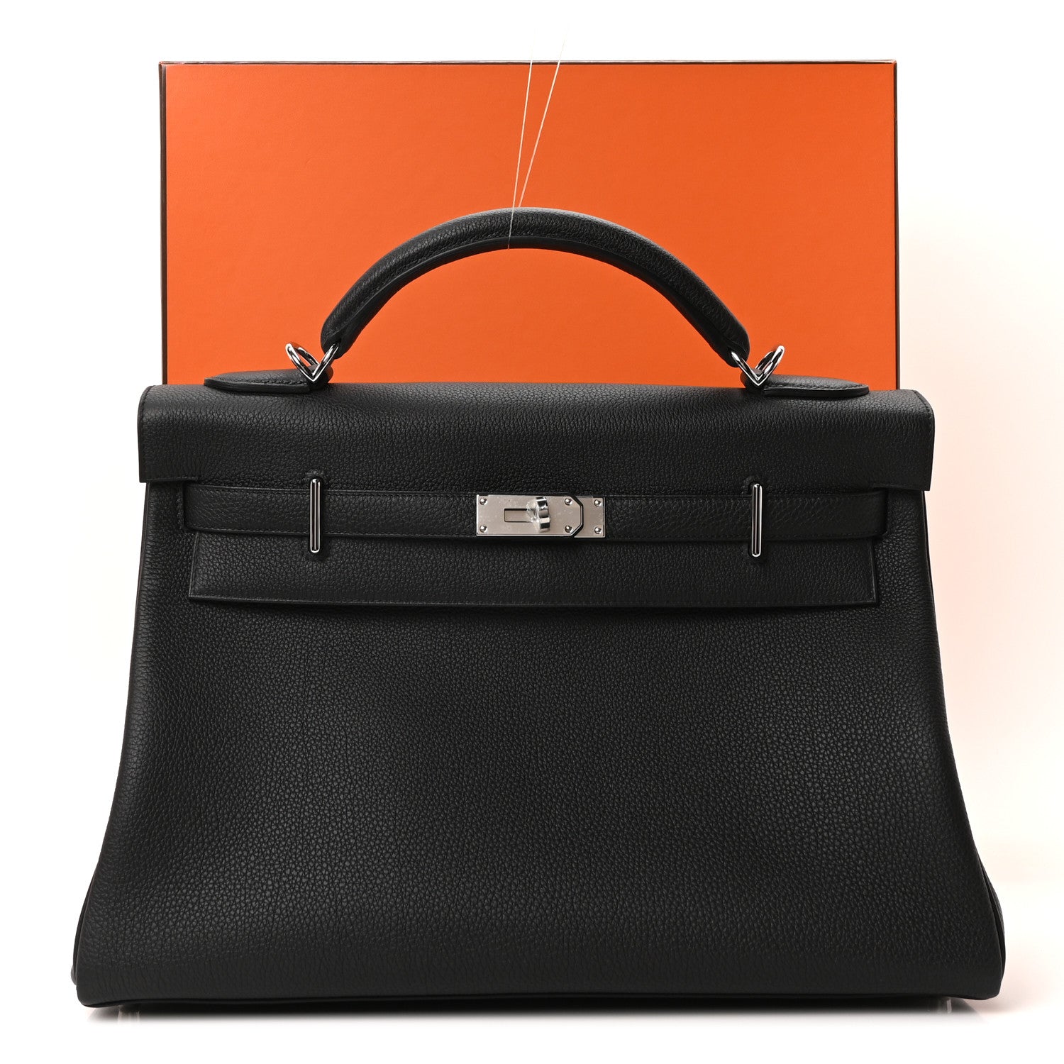 Hermes Togo Maxi Kelly Retourne 42 Black 11 of 11