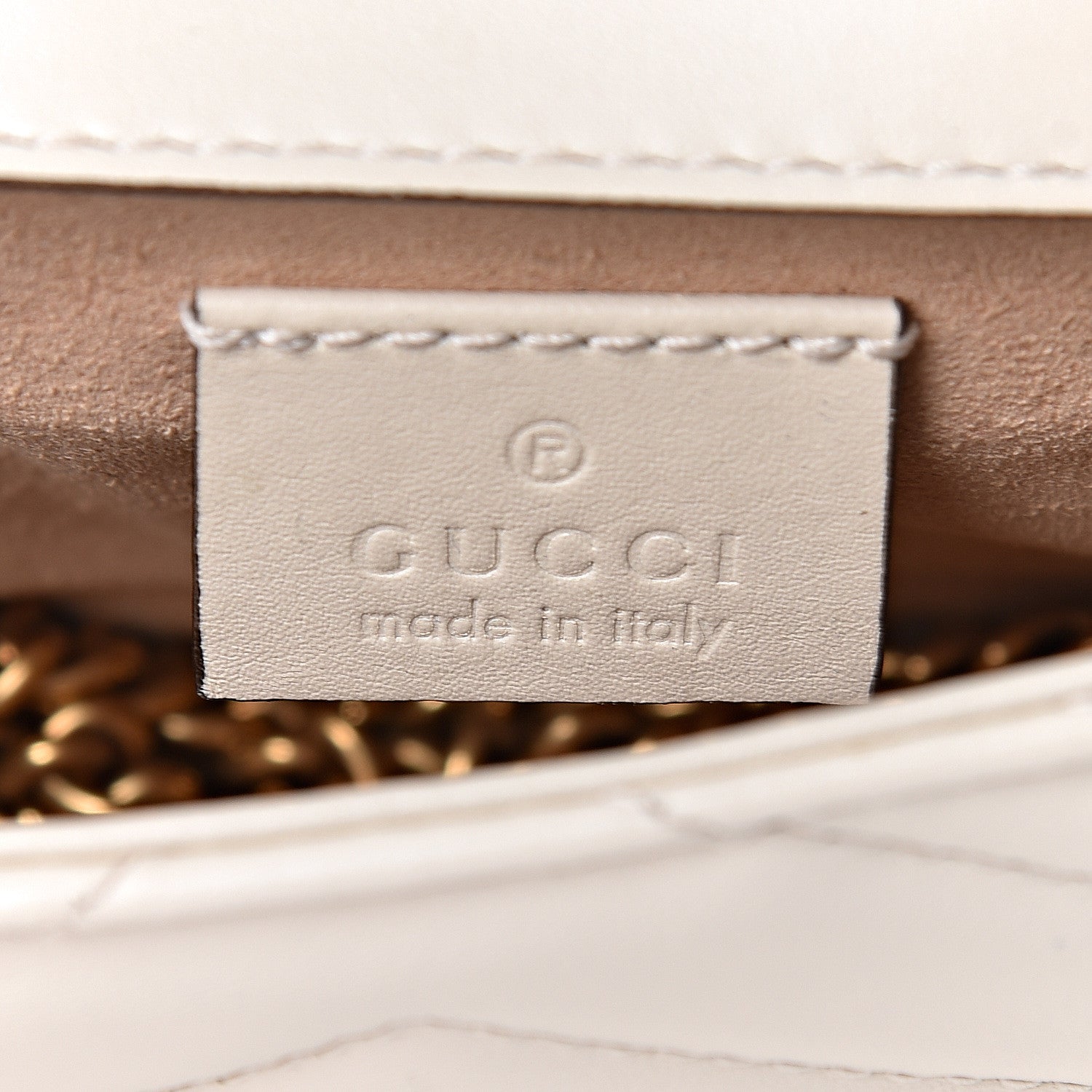 Gucci Calfskin Matelasse Super Mini GG Marmont Shoulder Bag White 7 of 12