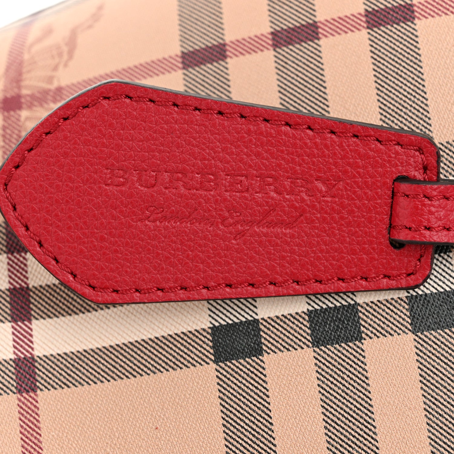 Burberry Haymarket Check Colours Small Lorne Bucket Crossbody Poppy Red 7 of 12