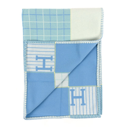 Hermes Wool Cashmere Avalon Passe-Passe Blanket Bleuet 2 of 3