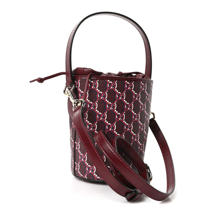 Gucci GG Shadow Monogram Mini Bucket Bag Rosso Ancora Red 3 of 9