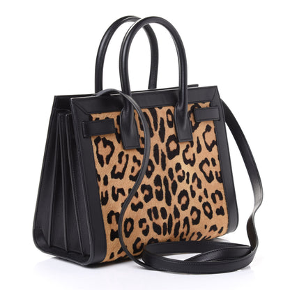 Saint Laurent Pony Hair Leopard Print Baby Sac De Jour Black 2 of 4