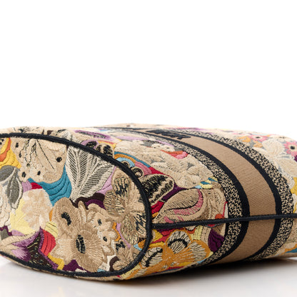 Christian Dior Canvas Embroidered Butterfly Brocart Hat Basket Bag Beige Multicolor 13 of 15