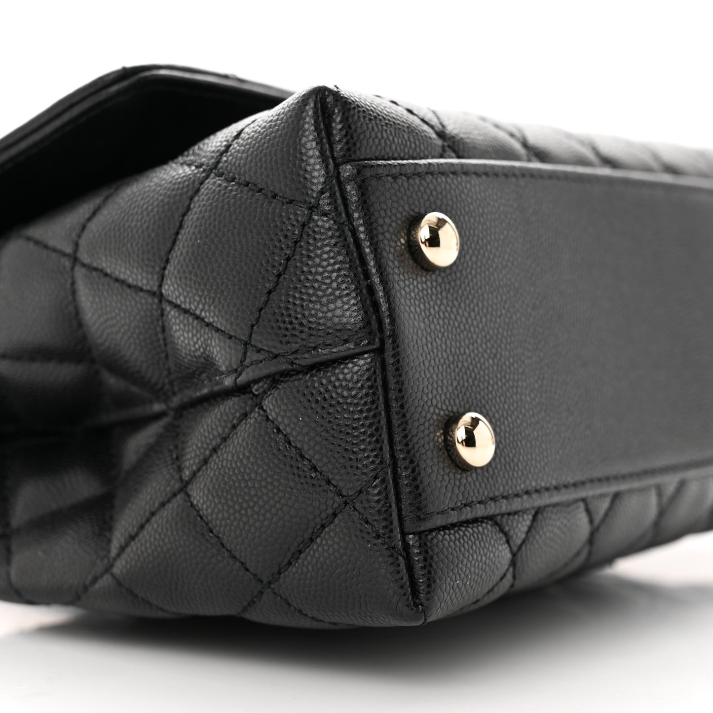 Caviar Quilted Mini Coco Handle Flap Black
