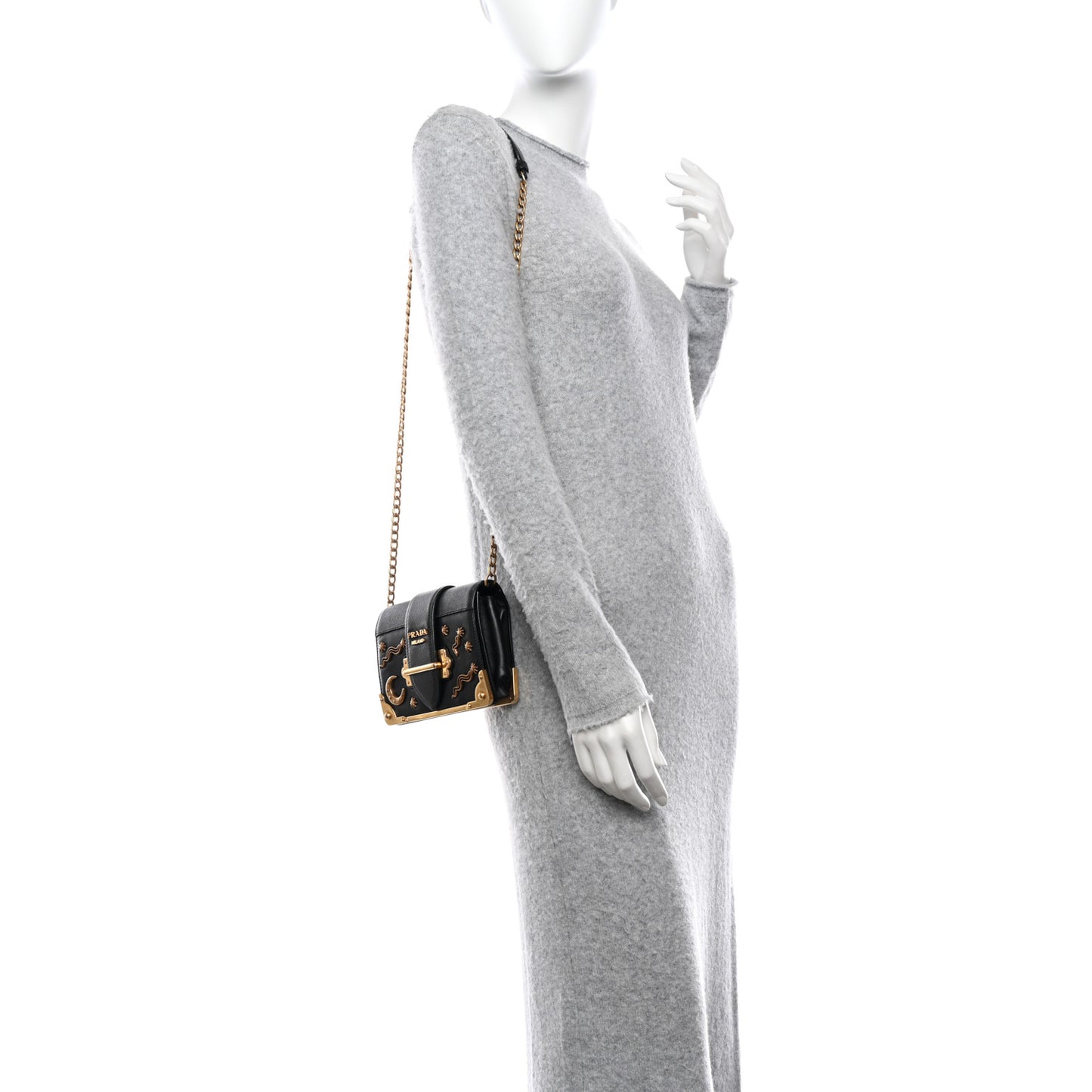 City Calf Saffiano Cahier Astrology Bag Black