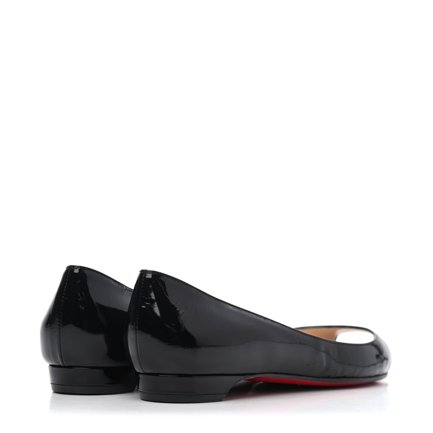 Christian Louboutin Patent Mumbai Peep Toe Flats 36 Black 3 of 4