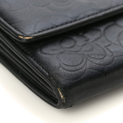 Chanel Lambskin Camellia Embossed Wallet on Chain WOC Black 10 of 29