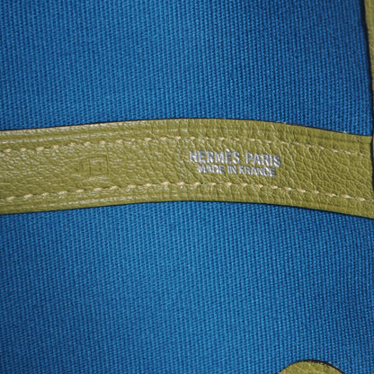 Hermes Toile Leather Garden Party MM Tote Vert Anis Green 6 of 6