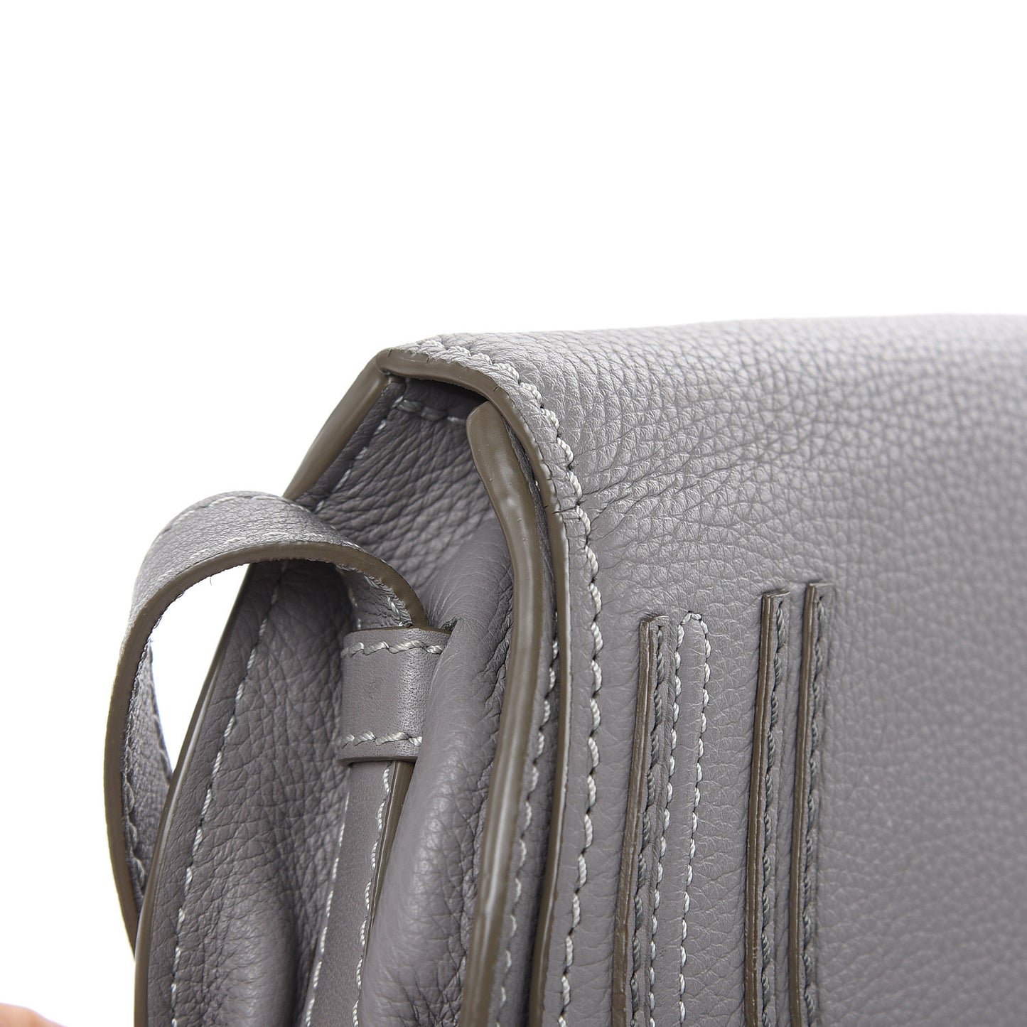 Calfskin Mini Marcie Round Crossbody Bag Cashmere Grey