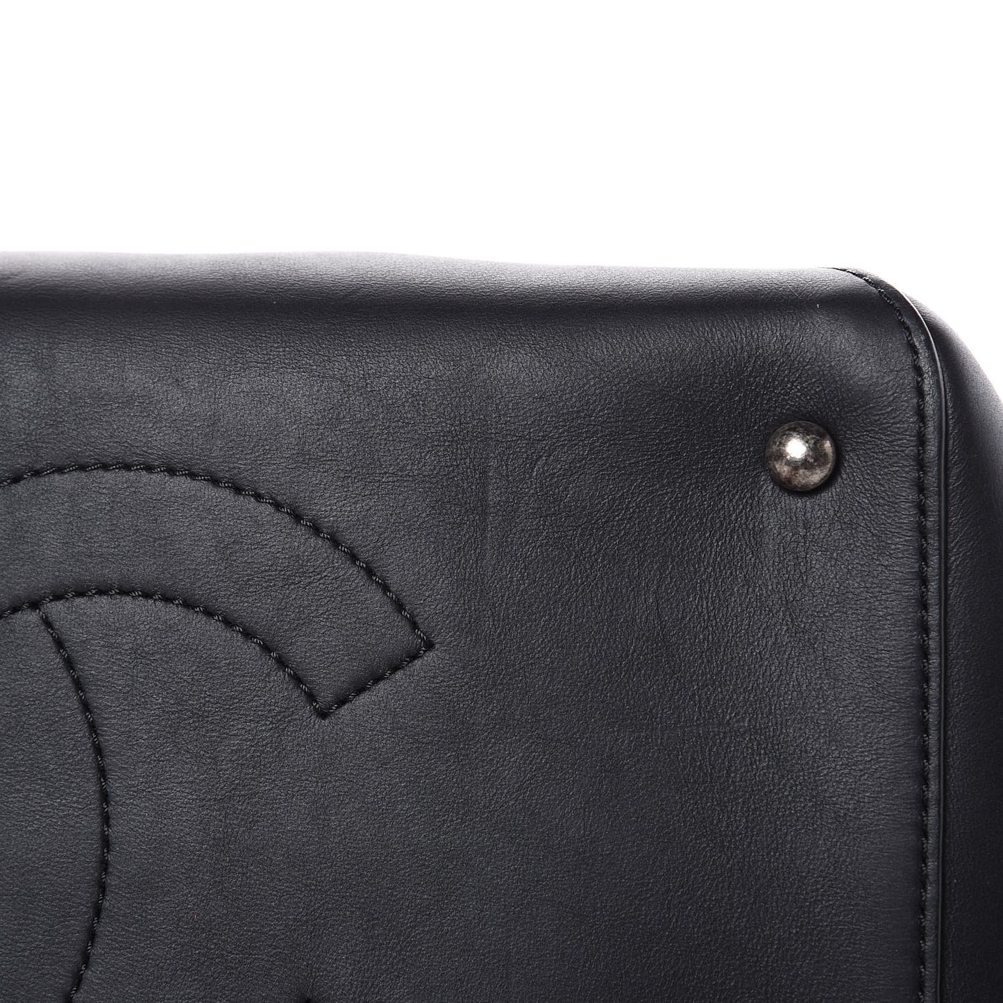 Calfskin Quilted Small Easy Shopping Tote Black