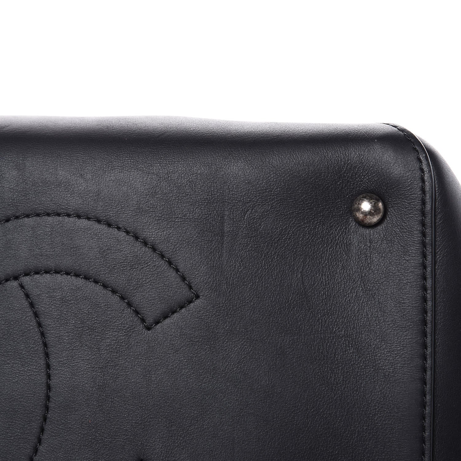 Chanel Calfskin Quilted Small Easy Shopping Tote Black 10 of 12