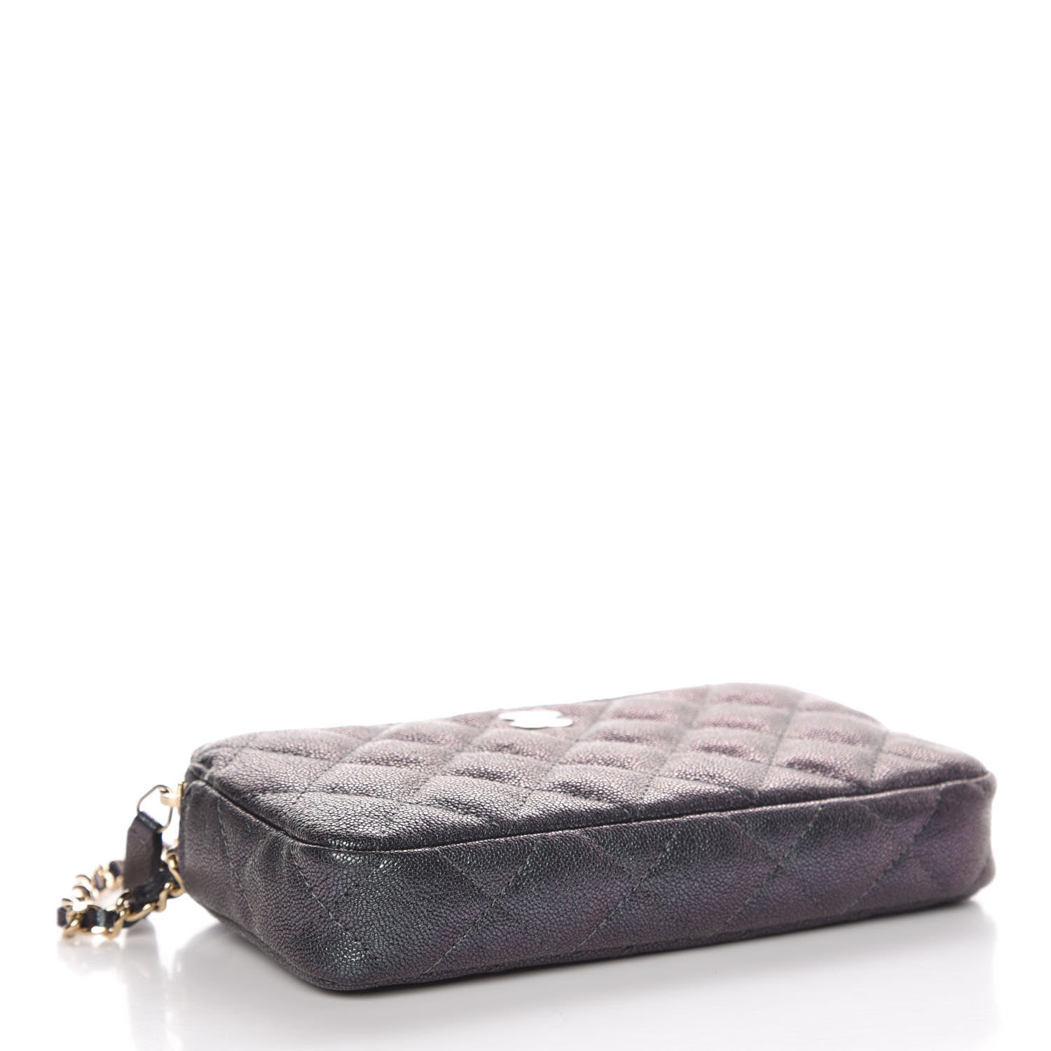 Chanel Iridescent Caviar Quilted Clutch With Chain Black 4 of 11