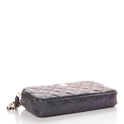Chanel Iridescent Caviar Quilted Clutch With Chain Black 4 of 11