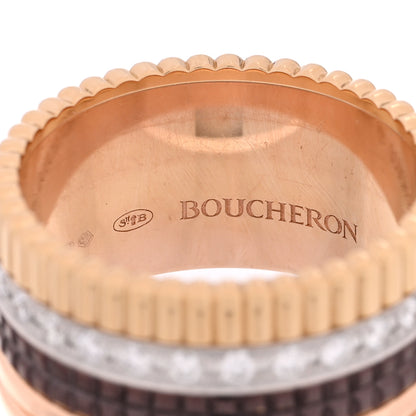 Boucheron 18K Pink Yellow White Gold Diamond PVD Large Quatre Classique Ring 58 8.25 5 of 5