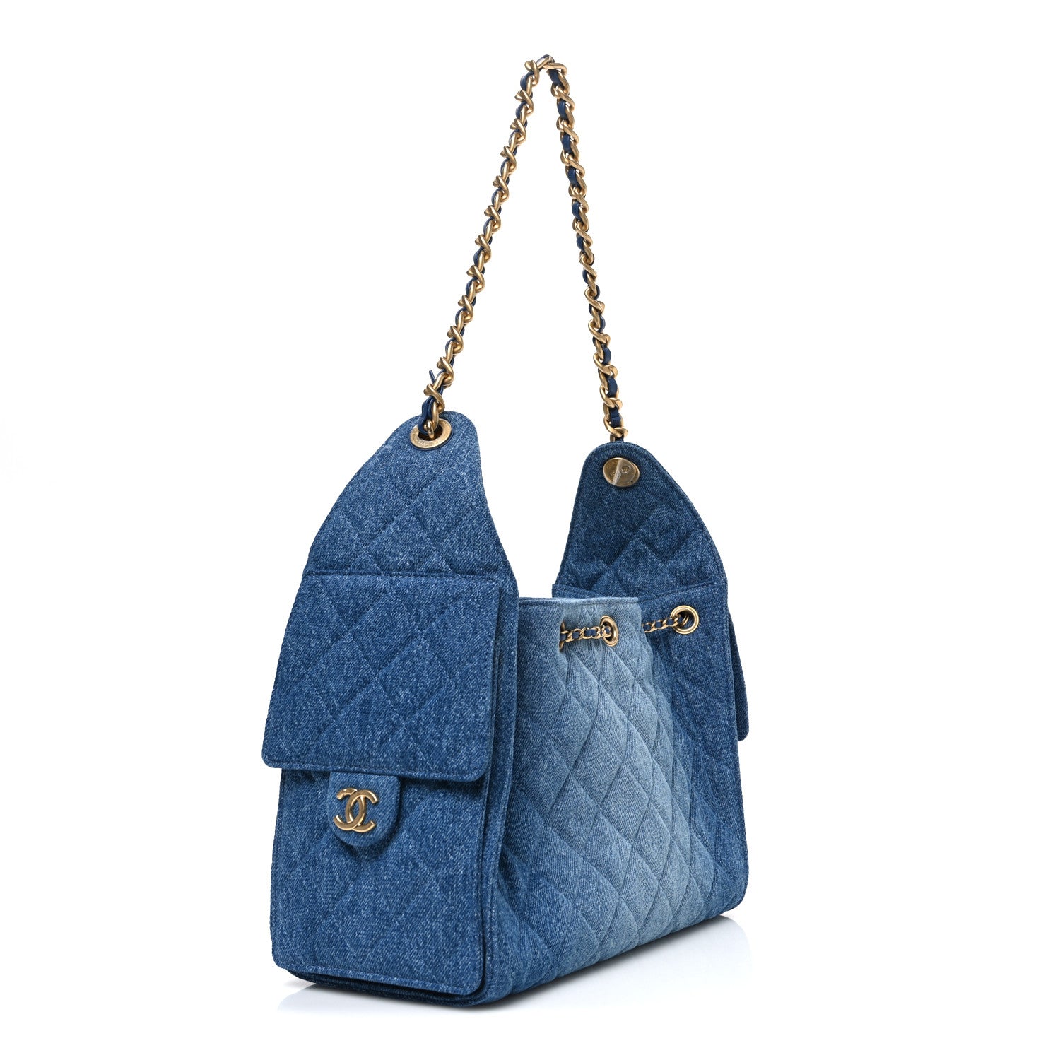 Chanel Washed Denim Quilted Small Chanel 25 Handbag Blue 3 of 11