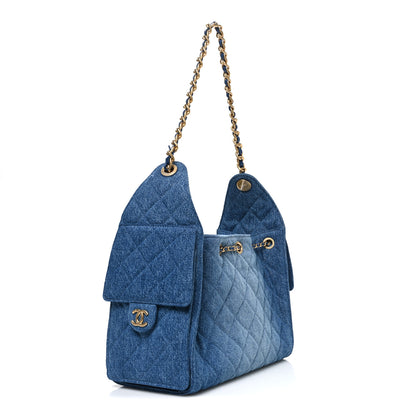Chanel Washed Denim Quilted Small Chanel 25 Handbag Blue 3 of 11