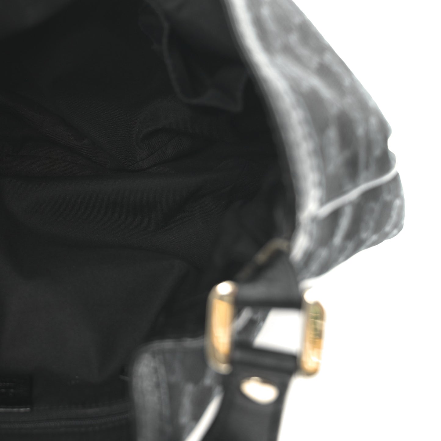 Monogram Large New Ladies Web Hobo Black