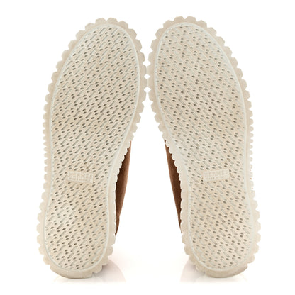 Hermes Woolskin Womens Climb Sneakers 37.5 Brun Fume 6 of 9