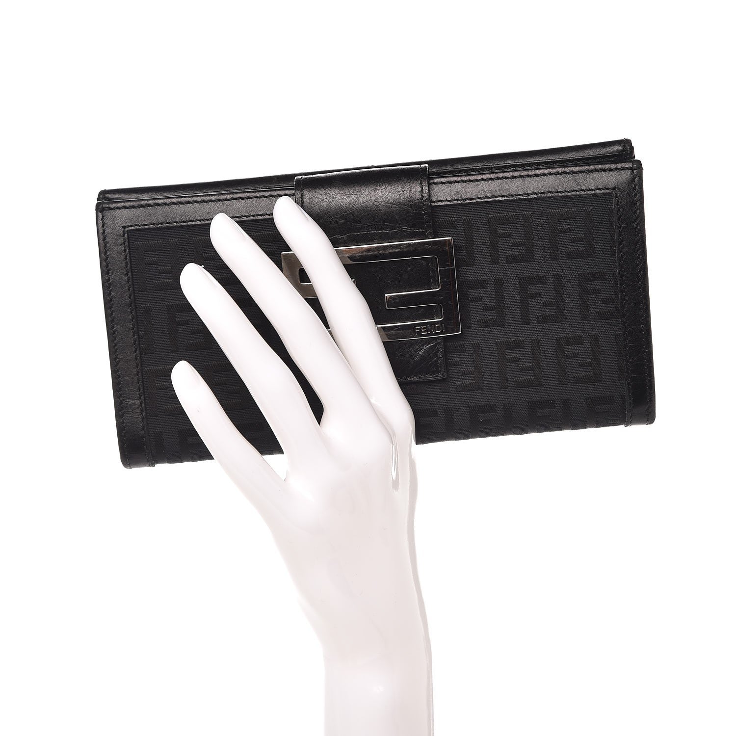 Fendi Zucchino Long Wallet Black 2 of 10