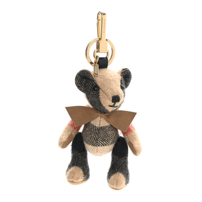 Burberry Cashmere Vintage Check Thomas Bear Bag Charm Camel 1 of 3