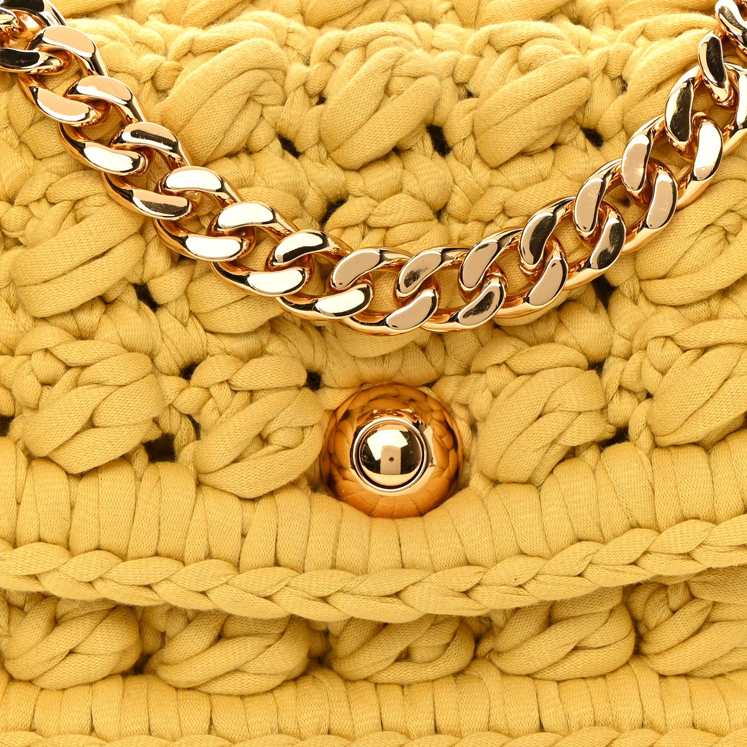 Bottega Veneta Jersey Crochet Shoulder Bag Buttercup Gold 7 of 9
