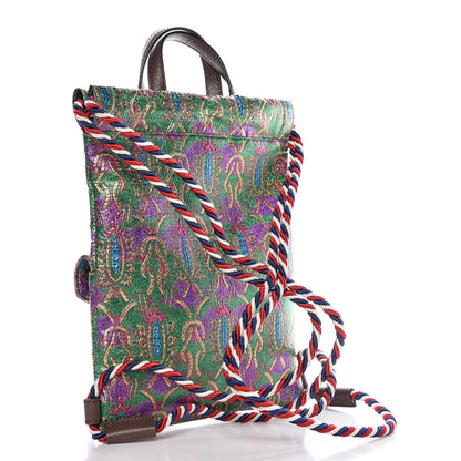 Gucci Brocade Animalier Bow Drawstring Backpack Multicolor 3 of 8