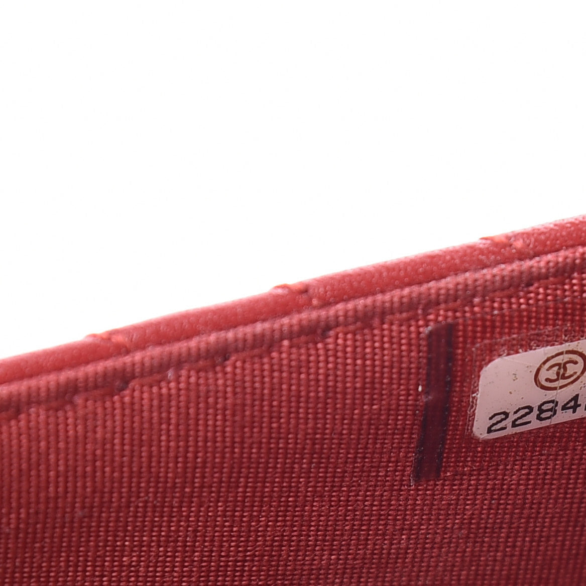 Lambskin Chevron Quilted Boy Wallet On Chain WOC Red