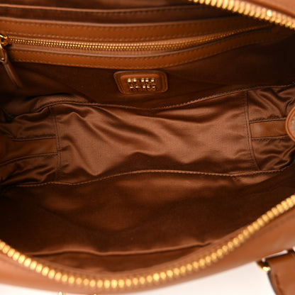 Miu Miu Calfskin Large Arcadie Top Handle Bag Cognac 5 of 10