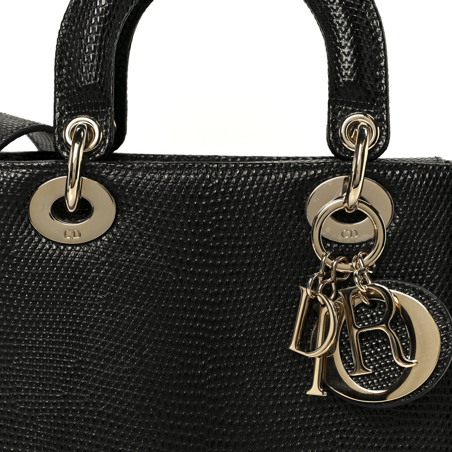 Lizard Small Lady Dior Black