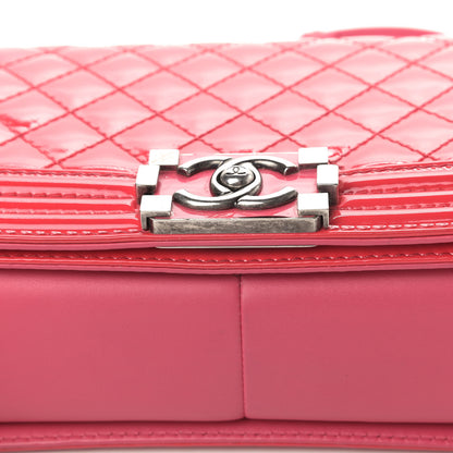 Chanel Patent Calfskin Enamel Quilted Medium Boy Flap Dark Pink 6 of 6