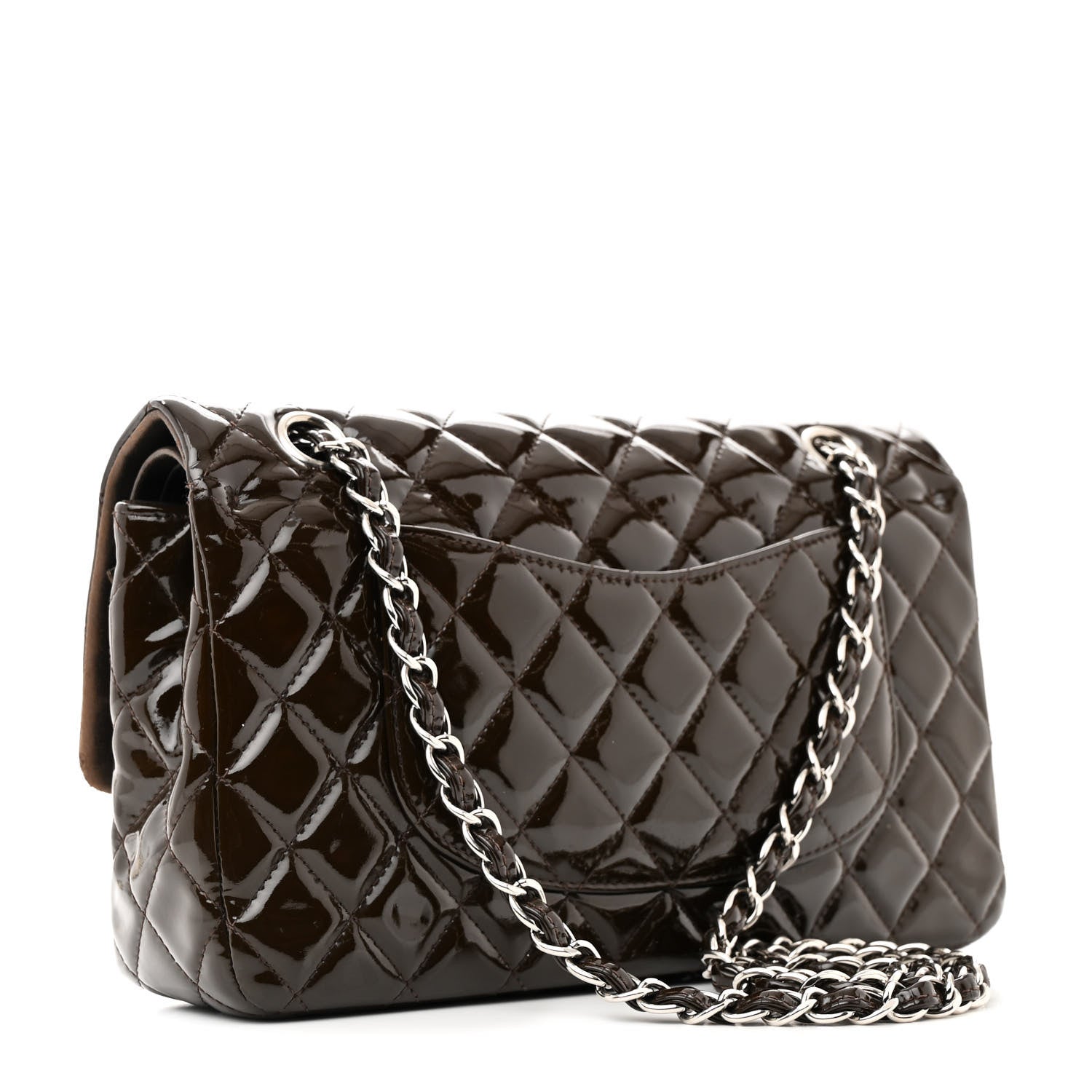 Chanel Patent Quilted Medium Double Flap Brown 3 of 15
