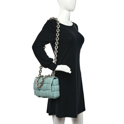 Bottega Veneta Lambskin Maxi Intreccio Padded Chain Cassette Crossbody Bag Spearmint 2 of 8
