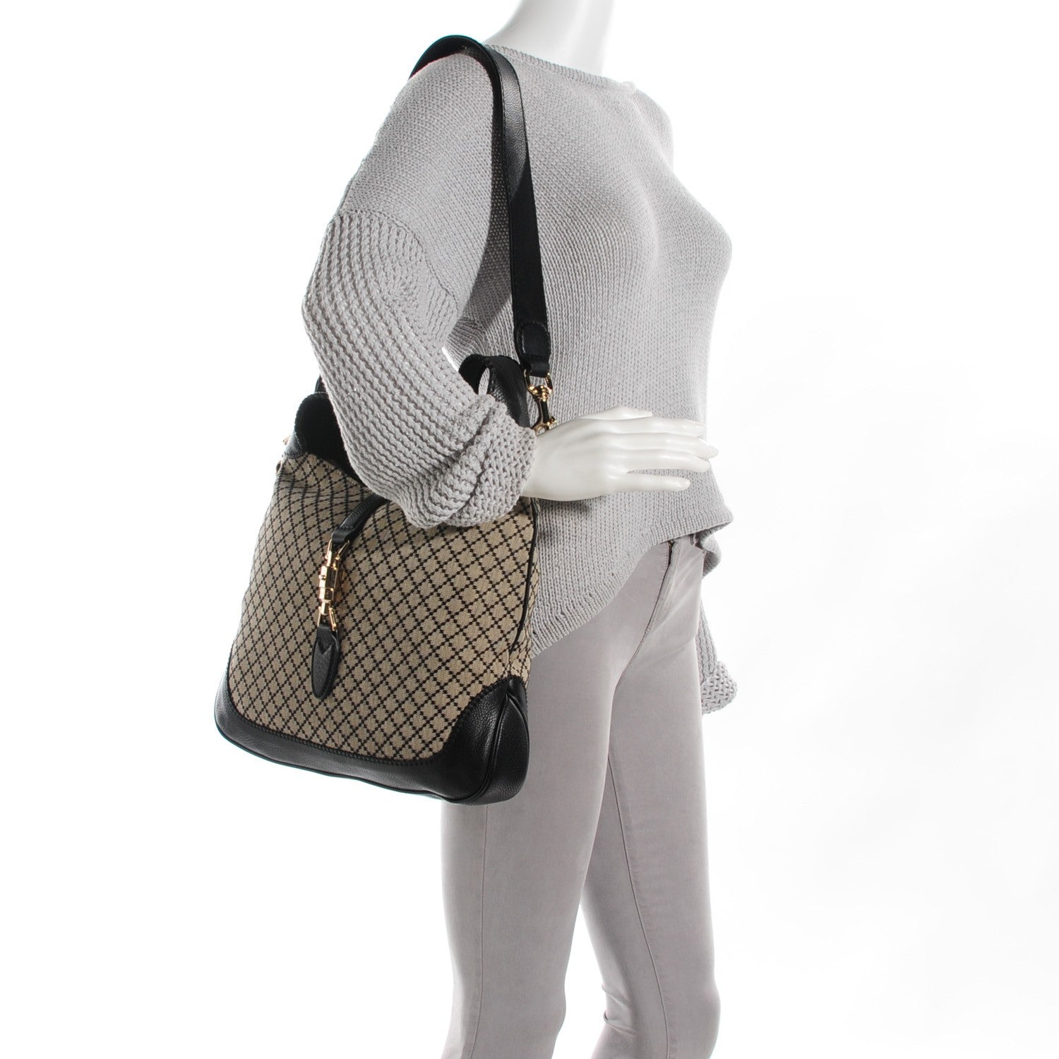 Gucci Diamante Medium New Jackie Shoulder Bag Black 2 of 7