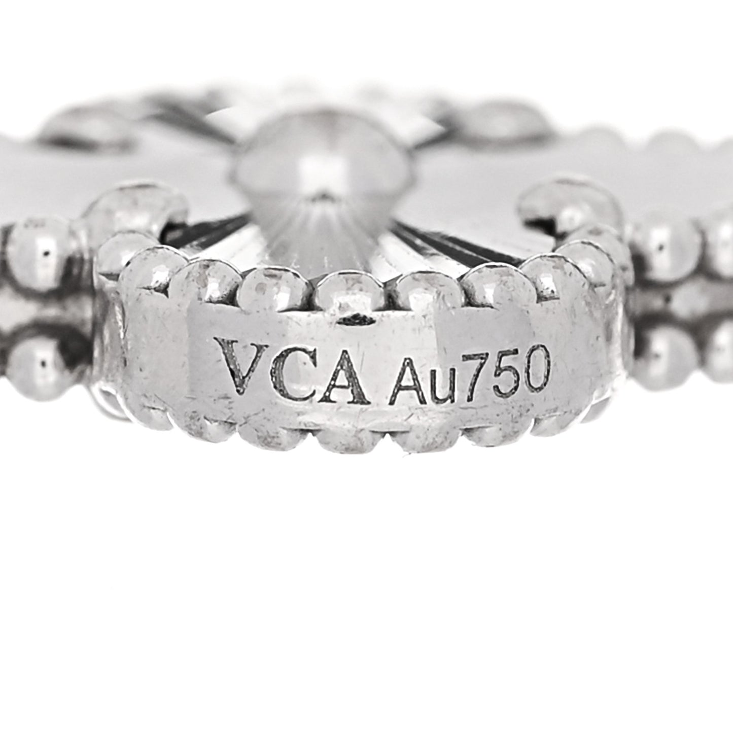 18K White Gold 5 Motifs Guilloche Vintage Alhambra Bracelet