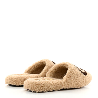 Gucci Shearling Interlocking G Womens Eileen Slippers 36 Butterscotch Cocoa 4 of 9