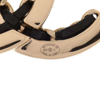 Chanel Lambskin Chain CC Chain Brooch Black Gold 4 of 5