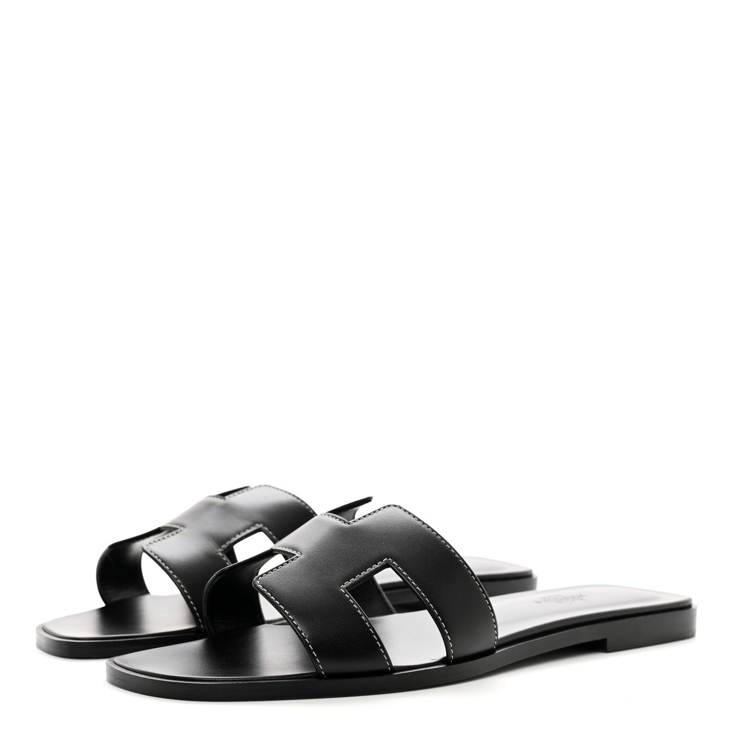 Box Calfskin Oran Sandals 39 Black