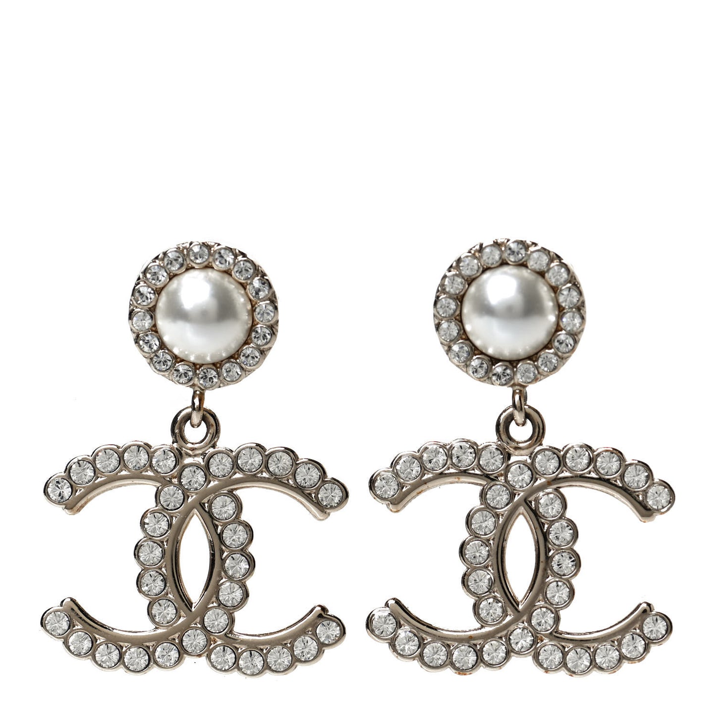 Crystal Pearl Bow-tiful CC Drop Earrings Gold