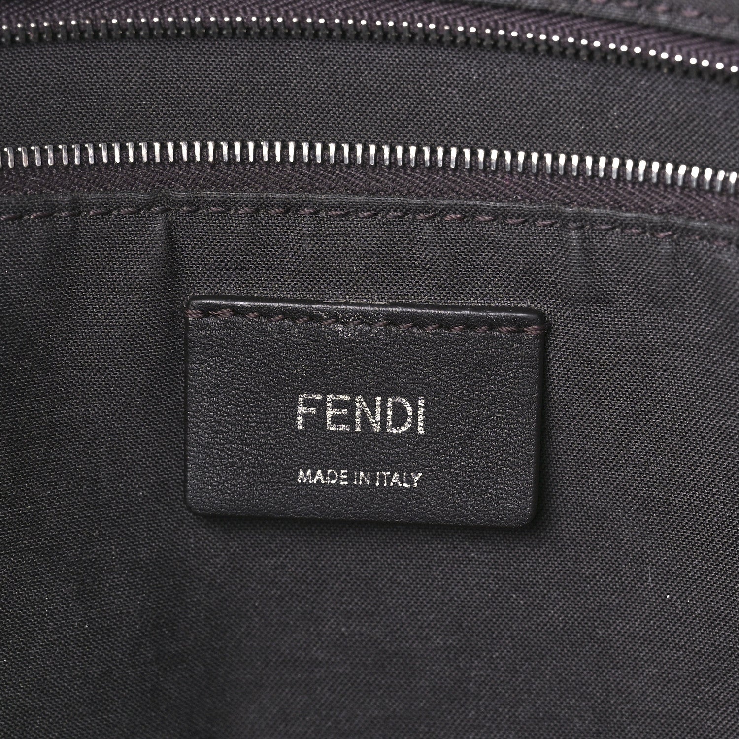Fendi Glazed Fabric Vitello Century FF 1974 Stamp Patch Shopping Tote Mogano Panna Black 6 of 10