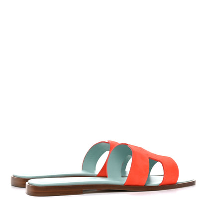 Hermes Suede Goatskin Oran Sandals 39 Rose Sorbet 4 of 10