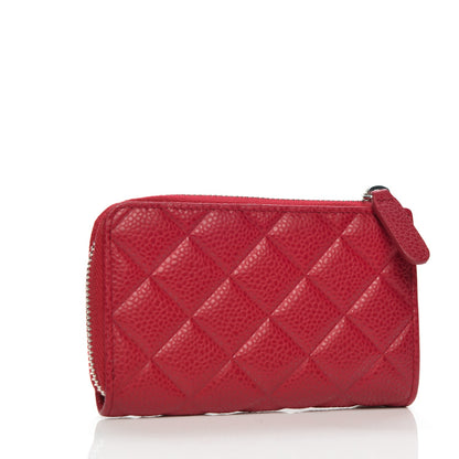 Chanel Caviar Quilted Diamond CC Key Holder Case Dark Pink 3 of 7