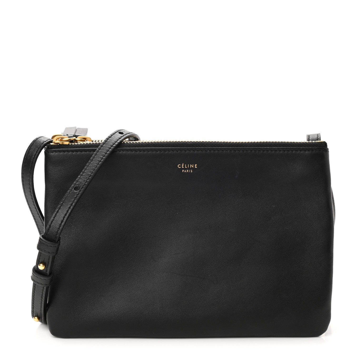 Celine Lambskin Small Trio Crossbody Bag Black 1 of 9