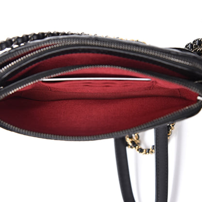 Chanel Aged Calfskin Quilted Small Gabrielle Clutch With Chain Black 8 of 14