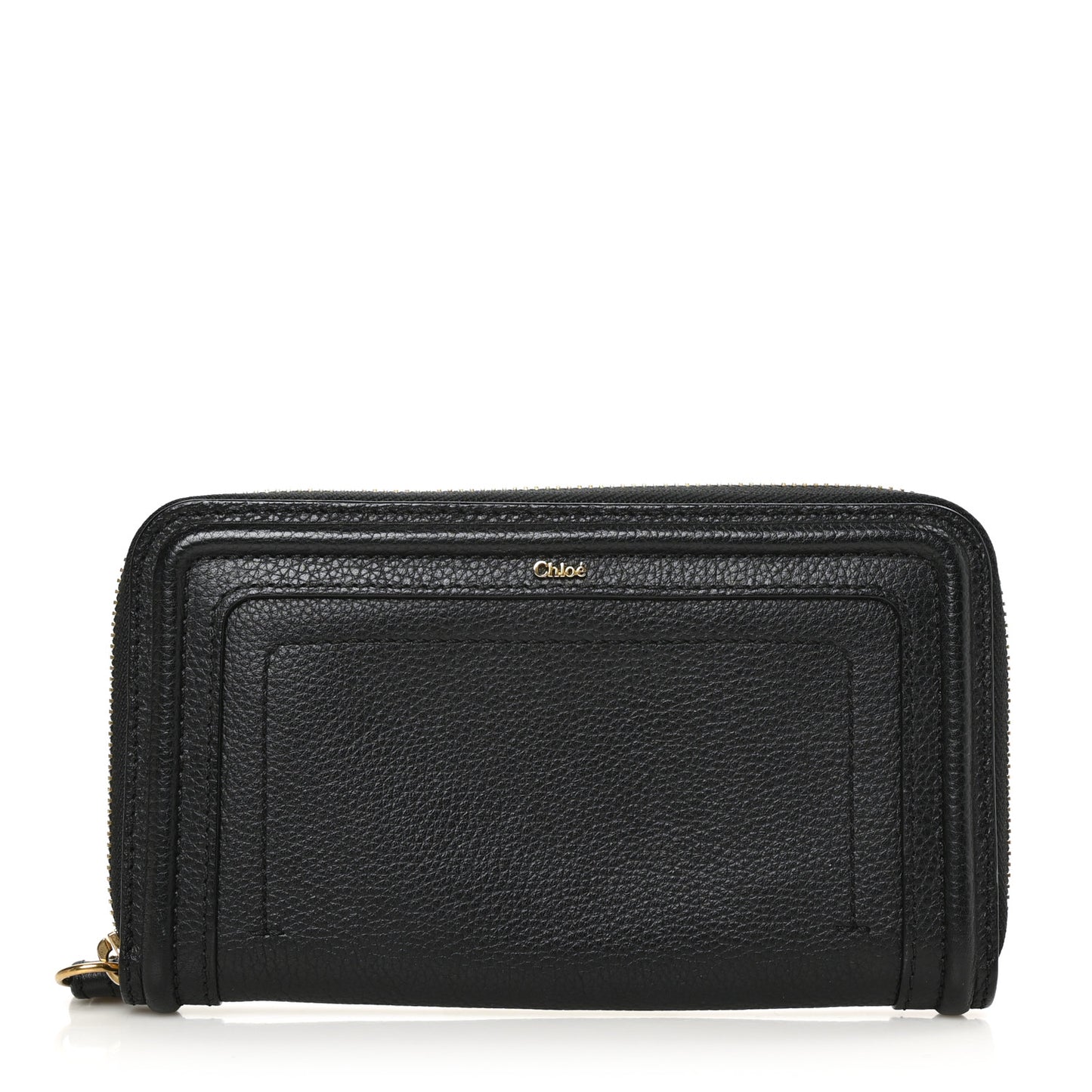 Calfskin Marcie Long Zip Around Wallet Black