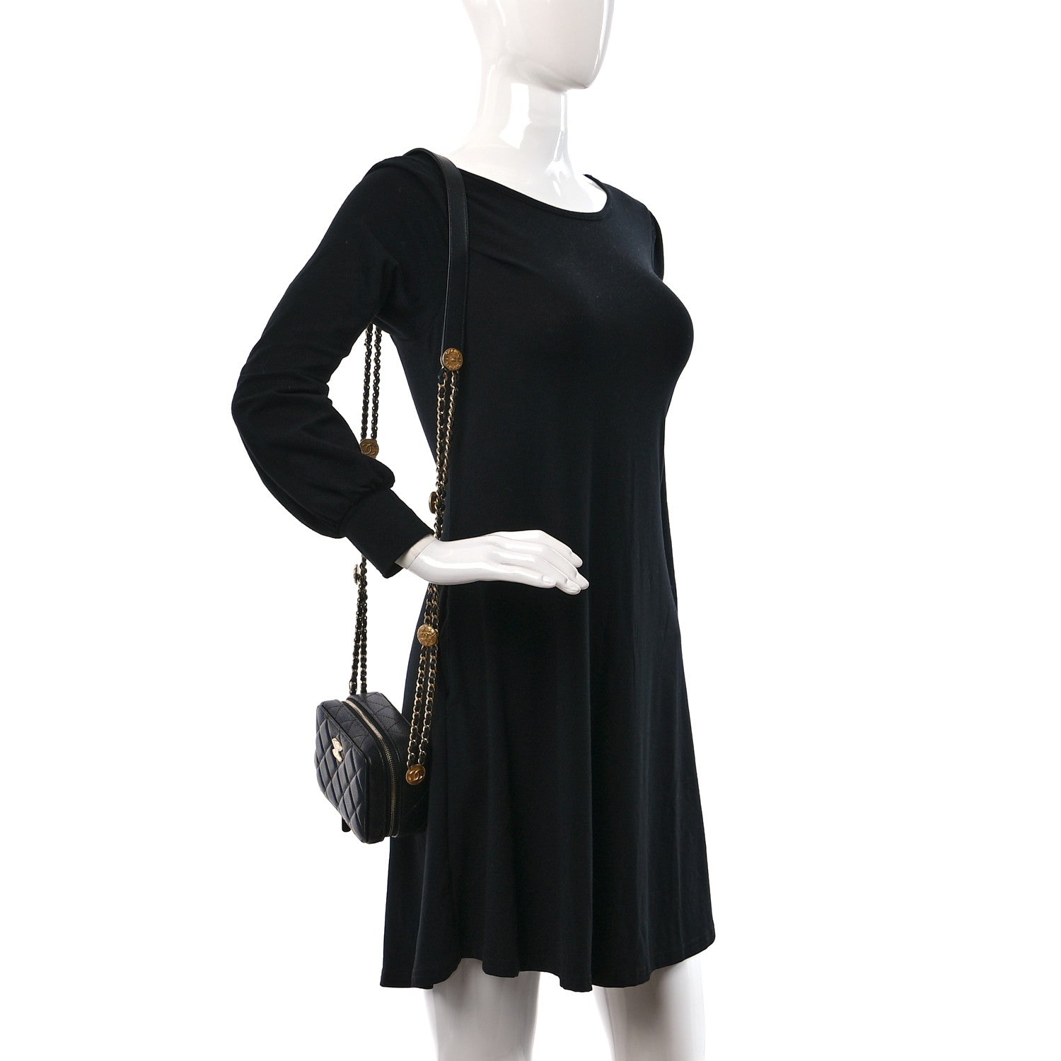 Chanel Caviar Quilted Twist Your Buttons Clutch With Chain Black 2 of 11