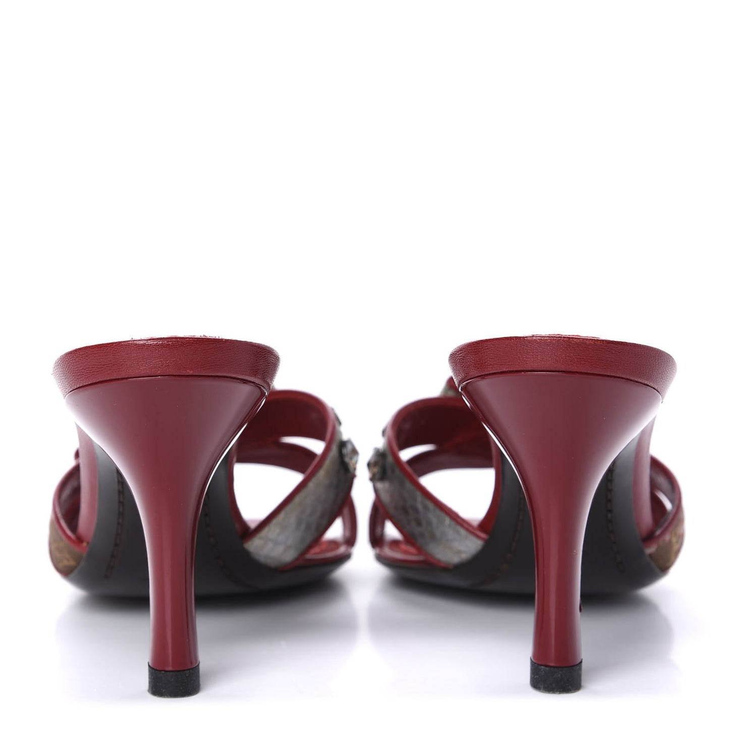 Satin Monogram Bow Mules 37 Marron