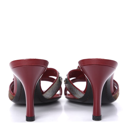 Louis Vuitton Satin Monogram Bow Mules 37 Marron 6 of 16