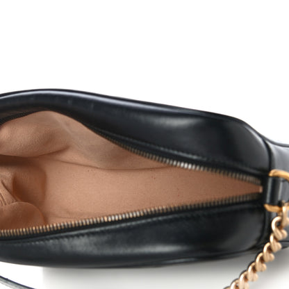 Gucci Calfskin Matelasse Small GG Marmont Chain Shoulder Bag Black 5 of 13