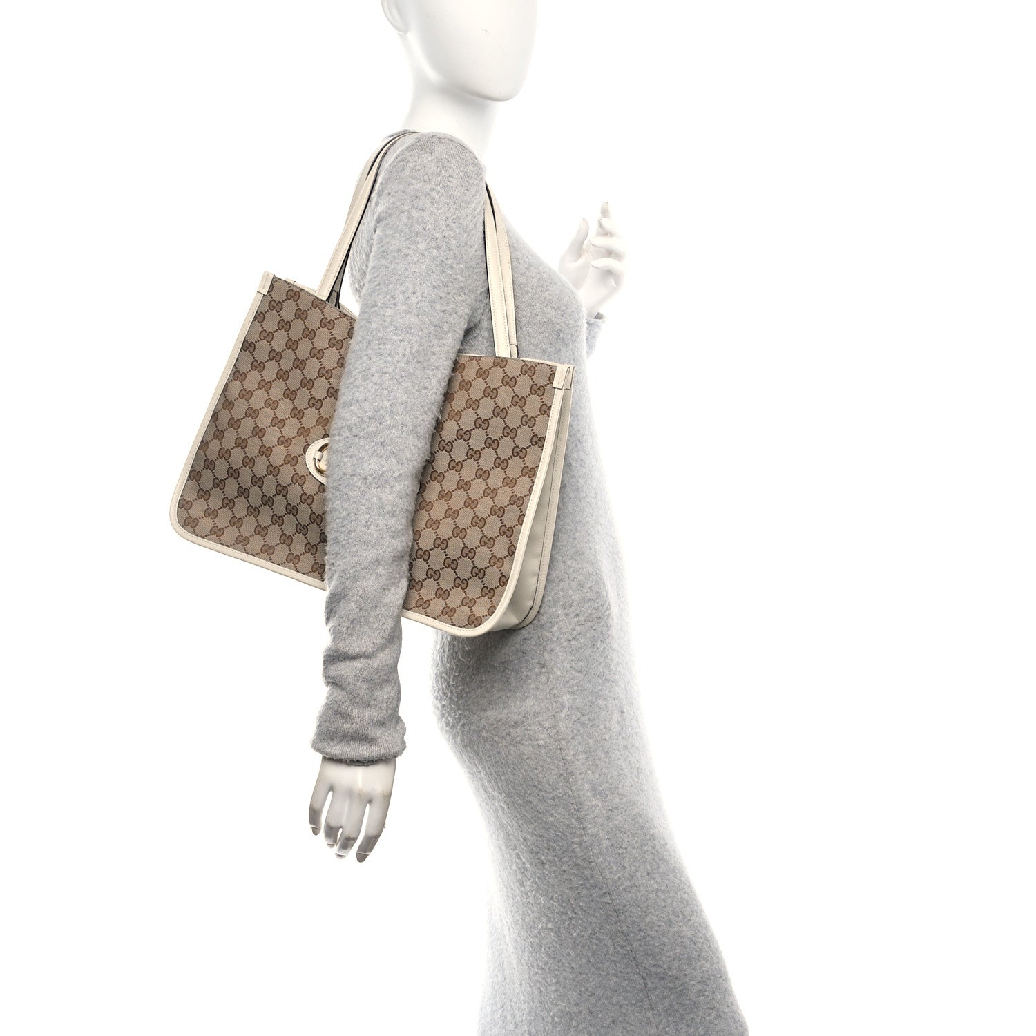 Gucci Monogram New Sakai Calfskin Lux Horsebit 1955 Tote Beige Ebony Mystic White 2 of 10